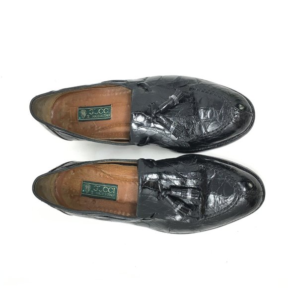 VTG Gucci Loafers Shoes Size 41 EU/7.5 Crocodile main image 9